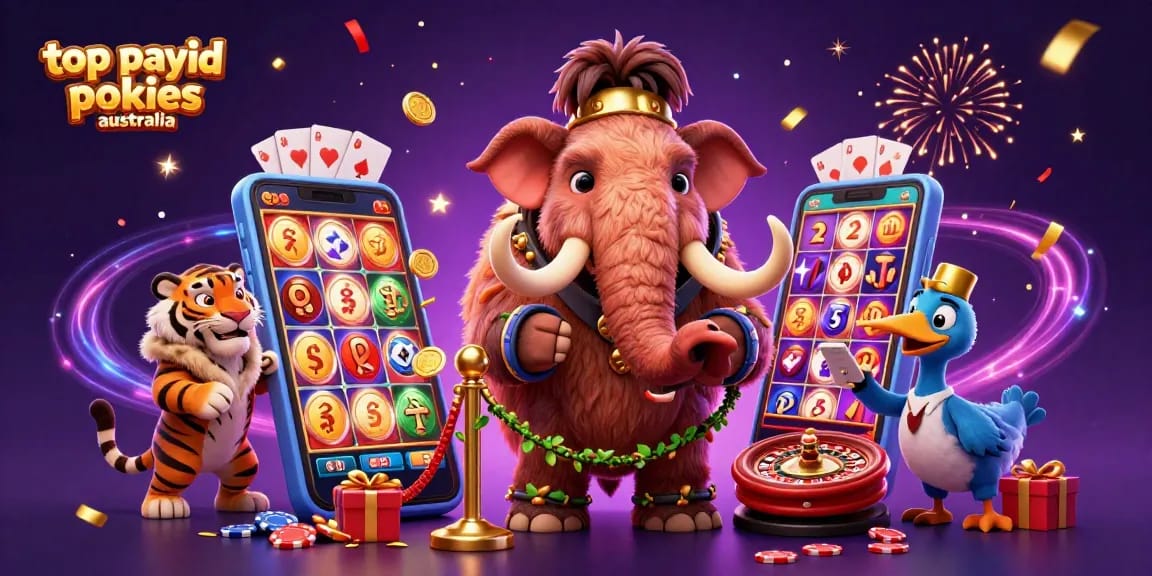 Play top payid pokies australia with vibrant casino characters and dynamic game elements.