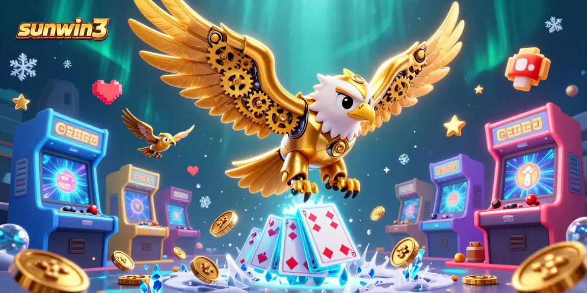 Engage with sunwin3 in vibrant 3D casino action featuring a dynamic golden eagle amidst exciting gaming elements.