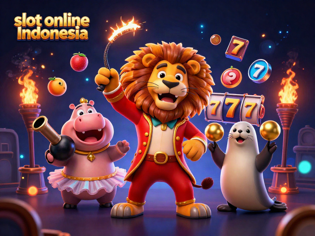 Experience thrilling wins with slot online Indonesia in this vibrant casino illustration.
