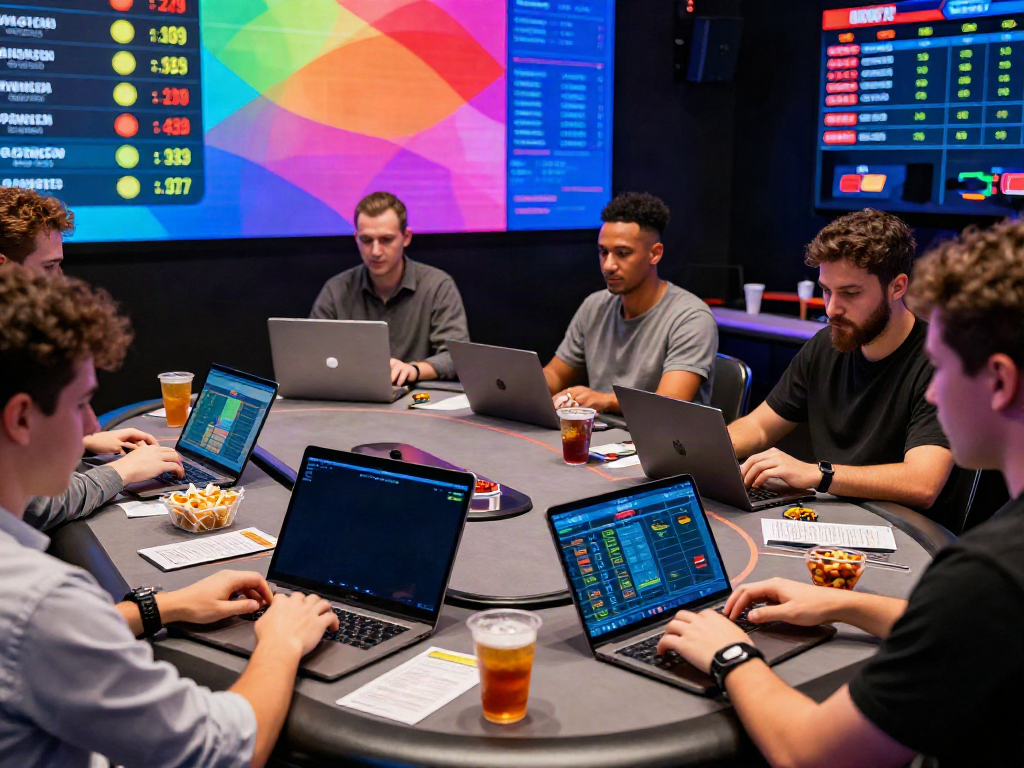 Dynamic betting scene at UK88, showcasing players engaging with live sports betting on various devices.
